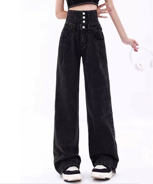 Tibi ティビ リブ折り返し ハイウエスト パンツ SHEPP（シープ）の「ハイウエスト 折り返しデザイン デニム