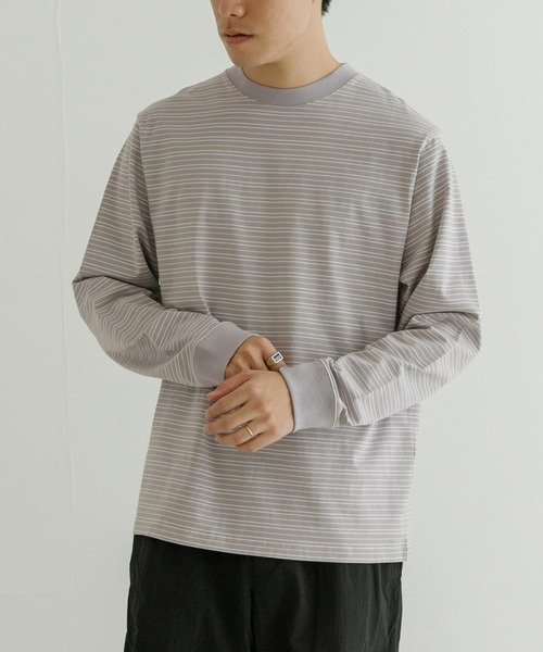 URBAN RESEARCH（アーバンリサーチ）の「マルチボーダー ロングスリーブ Tシャツ（Tシャツ/カットソー・メンズ・ネイビー/グレー・MEDIUM/LARGE）」の8枚目の写真