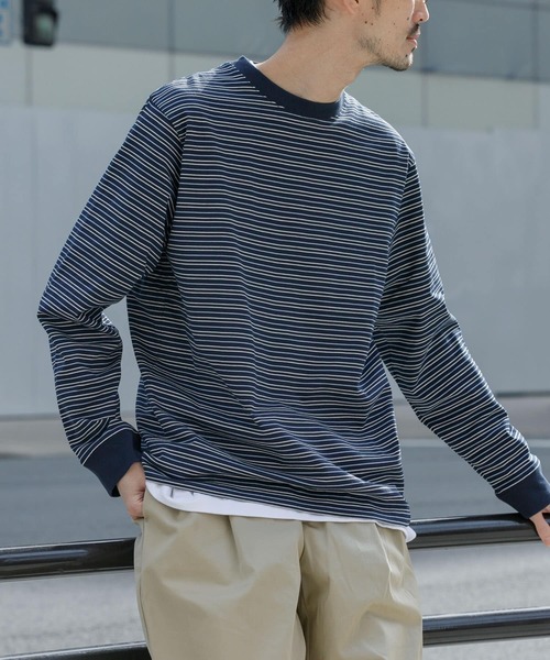 URBAN RESEARCH（アーバンリサーチ）の「マルチボーダー ロングスリーブ Tシャツ（Tシャツ/カットソー・メンズ・ネイビー/グレー・MEDIUM/LARGE）」の15枚目の写真