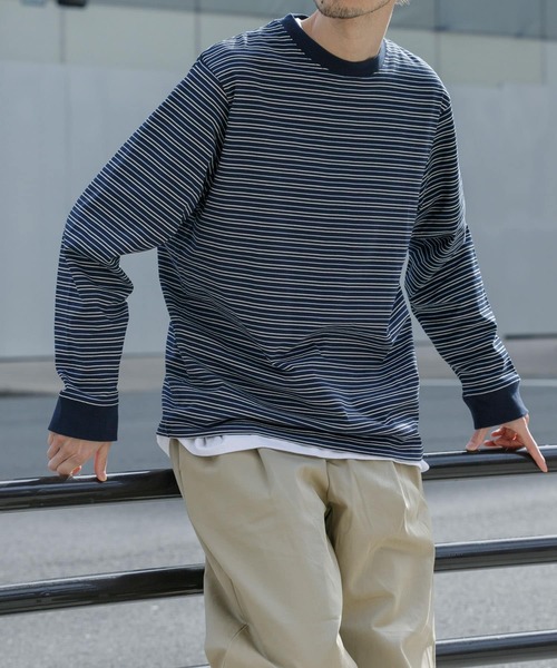 URBAN RESEARCH（アーバンリサーチ）の「マルチボーダー ロングスリーブ Tシャツ（Tシャツ/カットソー・メンズ・ネイビー/グレー・MEDIUM/LARGE）」の18枚目の写真
