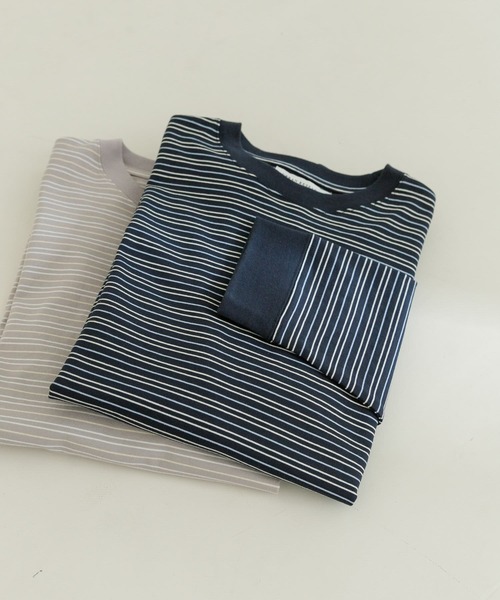 URBAN RESEARCH（アーバンリサーチ）の「マルチボーダー ロングスリーブ Tシャツ（Tシャツ/カットソー・メンズ・ネイビー/グレー・MEDIUM/LARGE）」の21枚目の写真