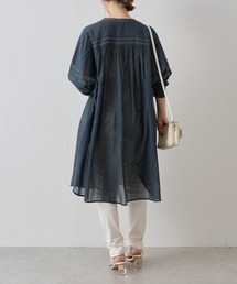 セット 3点 ビアズリー ハシゴステッチカディシャツチュニック 白 px7