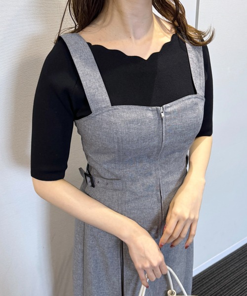mysty woman(ミスティウーマン)の「スカラップネックニットプルオーバー 109870(ニット/セーター・レディース・ブラック/ブルー系その他/ライトベージュ・FREE)」の18枚目の写真