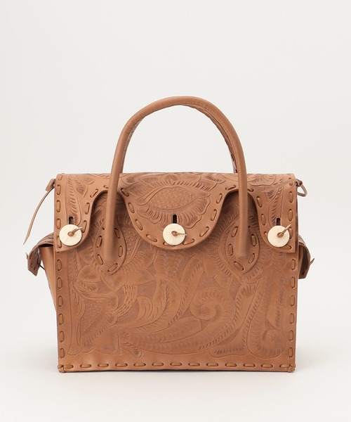 CARVING TRIBES（カービングトライブス）の「Maestra M（ハンドバッグ・レディース・ナチュラル/ブラウン系その他4/ブラック/ブラウン系その他3/キナリ・FREE）」の4枚目の写真