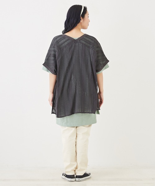 CUBE SUGAR（キューブシュガー）の「WEB限定レース×メッシュワイド前あきベスト（ベスト・レディース・ベージュ/スミクロ/ホワイト・M）」の18枚目の写真