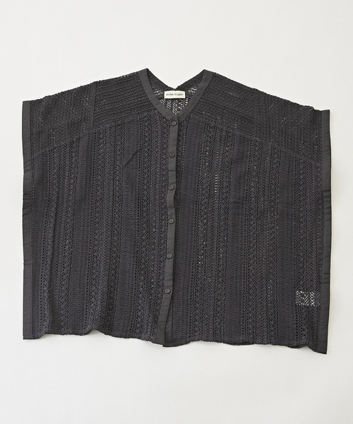 CUBE SUGAR（キューブシュガー）の「WEB限定レース×メッシュワイド前あきベスト（ベスト・レディース・ベージュ/スミクロ/ホワイト・M）」の11枚目の写真