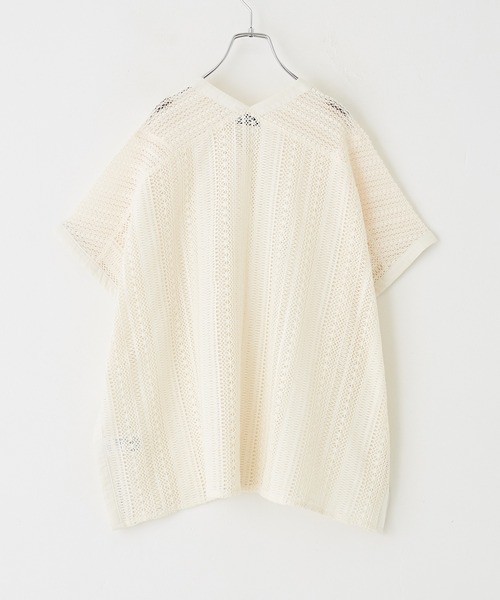 CUBE SUGAR（キューブシュガー）の「WEB限定レース×メッシュワイド前あきベスト（ベスト・レディース・ベージュ/スミクロ/ホワイト・M）」の8枚目の写真