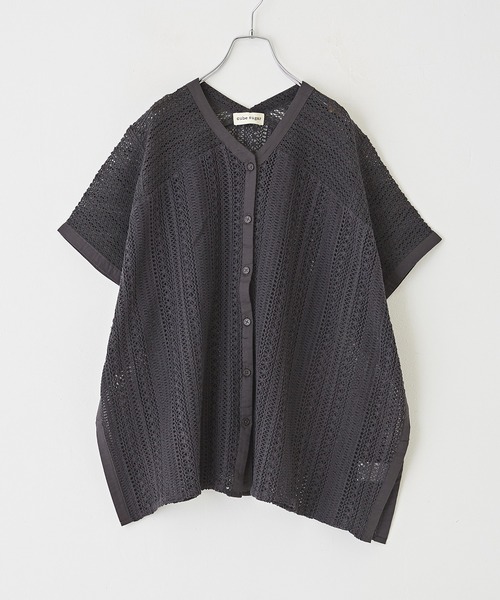 CUBE SUGAR（キューブシュガー）の「WEB限定レース×メッシュワイド前あきベスト（ベスト・レディース・ベージュ/スミクロ/ホワイト・M）」の9枚目の写真