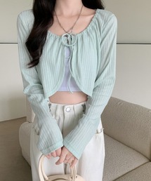カーディガン長袖 レディース ショート丈