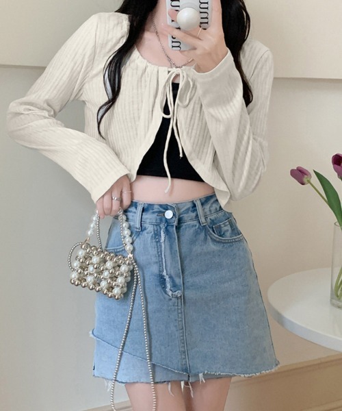 Miniministore(ミニミニストア)の「カーディガン長袖 レディース ショート丈(カーディガン/ボレロ・レディース・ホワイト/ブラック/ライトブルー/アイボリー・FREE)」の10枚目の写真
