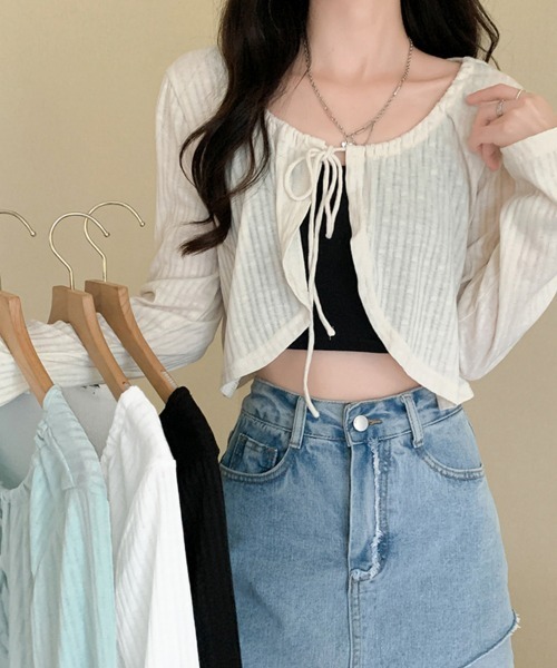 Miniministore(ミニミニストア)の「カーディガン長袖 レディース ショート丈(カーディガン/ボレロ・レディース・ホワイト/ブラック/ライトブルー/アイボリー・FREE)」の11枚目の写真