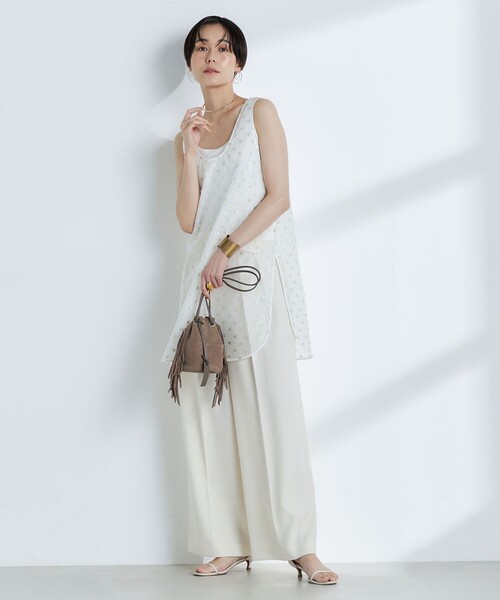 NOLLEY’S（ノーリーズ）の「【KIRYU】ラメジャガードロングタンクブラウス（シャツ/ブラウス・レディース・アイボリー・FREE）」の6枚目の写真