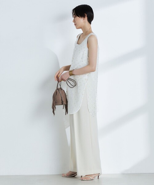 NOLLEY’S（ノーリーズ）の「【KIRYU】ラメジャガードロングタンクブラウス（シャツ/ブラウス・レディース・アイボリー・FREE）」の7枚目の写真