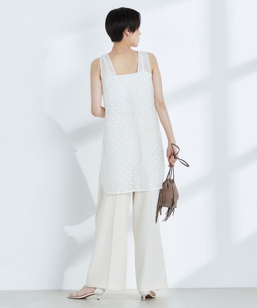 NOLLEY’S（ノーリーズ）の「【KIRYU】ラメジャガードロングタンクブラウス（シャツ/ブラウス・レディース・アイボリー・FREE）」の12枚目の写真