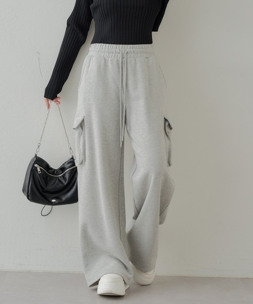momo♡chan  CLOCHE♥スウェットパンツ チャコール 2024SS】カーゴスウェットパンツ（スウェットパンツ）｜Chico