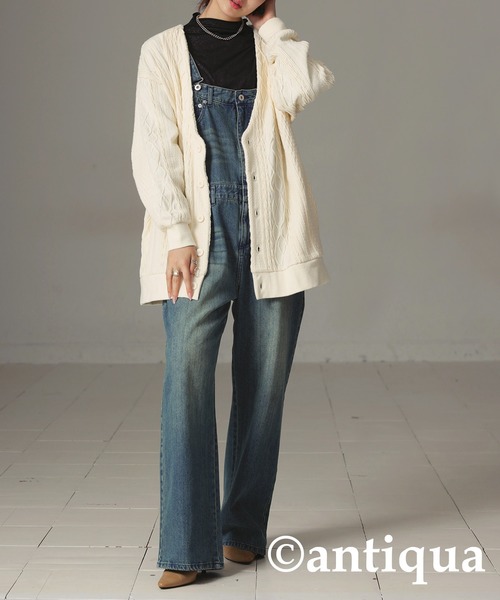 antiqua（アンティカ）の「ケーブルジャガードカーディガン（カーディガン/ボレロ・レディース・スモークグレー/ナチュラル・FREE）」の21枚目の写真