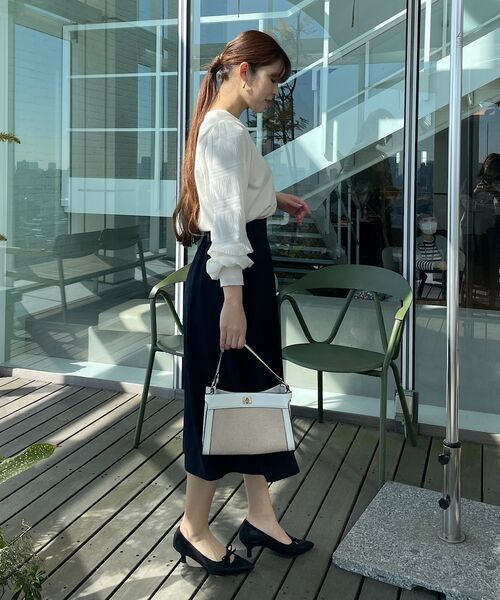 couture brooch（クチュールブローチ）の「◆【華やか春ニット】マジョリカプリーツドッキングニット（ニット/セーター・レディース・ライトグレー/オフホワイト/ベビーピンク・42/38）」の15枚目の写真