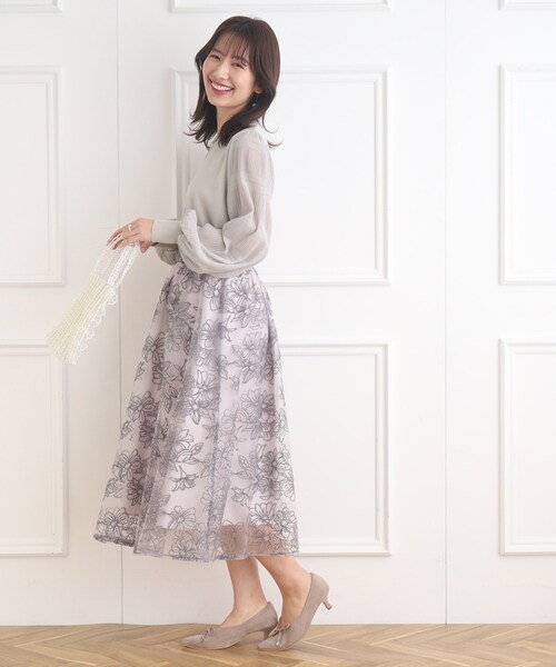 couture brooch（クチュールブローチ）の「◆【華やか春ニット】マジョリカプリーツドッキングニット（ニット/セーター・レディース・ライトグレー/オフホワイト/ベビーピンク・42/38）」の22枚目の写真