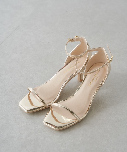 natural couture(ナチュラルクチュール)の「メタリックスクエアサンダル(その他シューズ・レディース・ゴールド/ブラック/シルバー・MEDIUM/LARGE)」の1枚目の写真