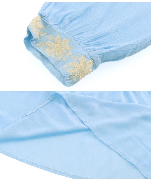 anap mimpi(アナップミンピ)の「フラワー刺繍 タッセル ミニワンピース(ワンピース・レディース・ホワイト/ライトブルー・FREE)」の21枚目の写真