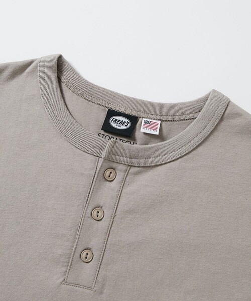 FREAK'S STORE(フリークスストア)の「限定展開 STORATECH/ストラテック ヘンリーネックTシャツ/USAコットン/抗菌/防臭/制菌/UVカット/接触冷感/吸水速乾(Tシャツ/カットソー・メンズ・グレイッシュベージュ/スミクロ/ネイビー/ブラック/ホワイト・SMALL/MEDIUM/LARGE/X-LARGE)」の10枚目の写真