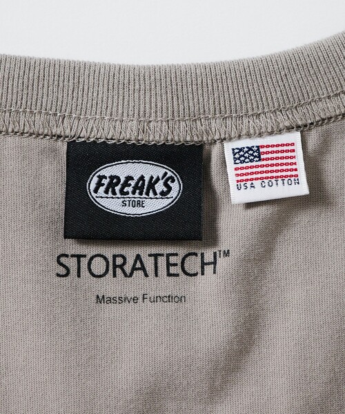 FREAK'S STORE(フリークスストア)の「限定展開 STORATECH/ストラテック ヘンリーネックTシャツ/USAコットン/抗菌/防臭/制菌/UVカット/接触冷感/吸水速乾(Tシャツ/カットソー・メンズ・グレイッシュベージュ/スミクロ/ネイビー/ブラック/ホワイト・SMALL/MEDIUM/LARGE/X-LARGE)」の12枚目の写真
