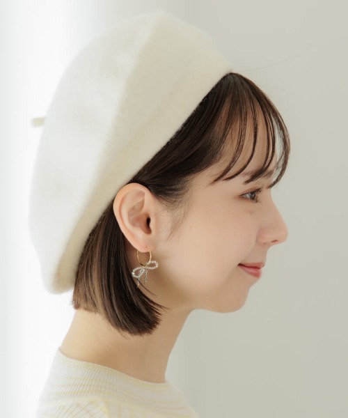 flower（フラワー）の「クリアーリボンピアス（ピアス（片耳用）・レディース・クリア/ブラック・FREE）」の8枚目の写真