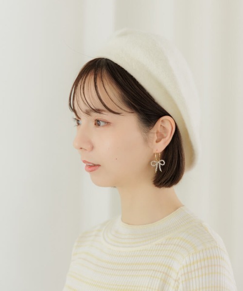 flower（フラワー）の「クリアーリボンピアス（ピアス（片耳用）・レディース・クリア/ブラック・FREE）」の9枚目の写真