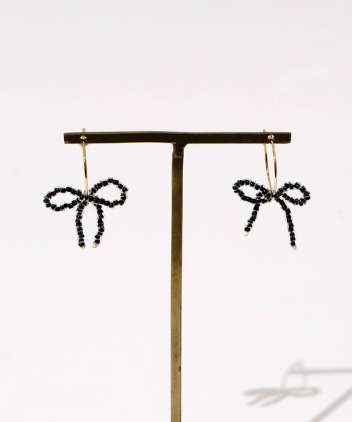 flower（フラワー）の「クリアーリボンピアス（ピアス（片耳用）・レディース・クリア/ブラック・FREE）」の15枚目の写真