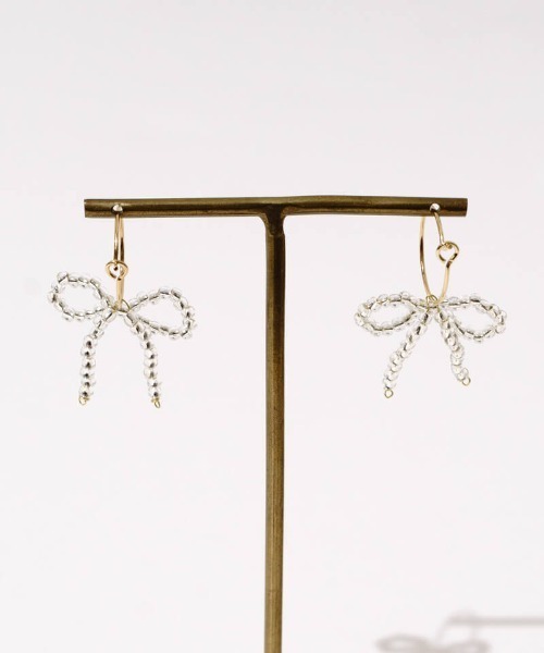 flower（フラワー）の「クリアーリボンピアス（ピアス（片耳用）・レディース・クリア/ブラック・FREE）」の20枚目の写真