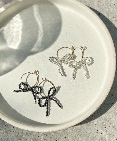 flower（フラワー）の「クリアーリボンピアス（ピアス（片耳用）・レディース・クリア/ブラック・FREE）」の22枚目の写真