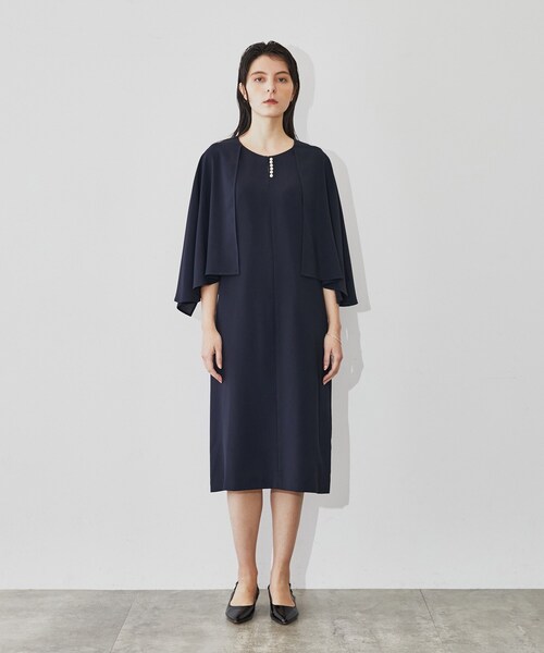 cloenc（クロエンス）の「◆【手洗い可】パールケープワンピース（ワンピース・レディース・アイボリー/ネイビー・03/01/02）」の13枚目の写真