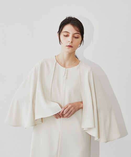 cloenc（クロエンス）の「◆【手洗い可】パールケープワンピース（ワンピース・レディース・アイボリー/ネイビー・03/01/02）」の15枚目の写真