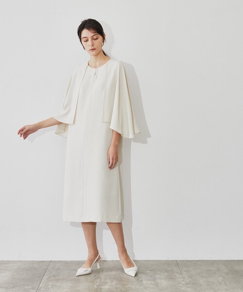 cloenc（クロエンス）の「◆【手洗い可】パールケープワンピース（ワンピース・レディース・アイボリー/ネイビー・03/01/02）」の17枚目の写真