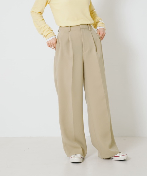 URBAN RESEARCH（アーバンリサーチ）の「『UR TECH DRYLUXE』『イージーケア』タックパンツ（その他パンツ・レディース・ブラック/ベージュ・38/36）」の13枚目の写真