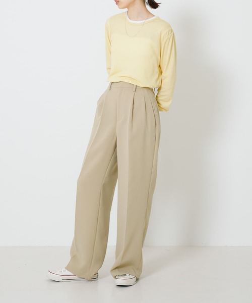 URBAN RESEARCH（アーバンリサーチ）の「『UR TECH DRYLUXE』『イージーケア』タックパンツ（その他パンツ・レディース・ブラック/ベージュ・38/36）」の19枚目の写真