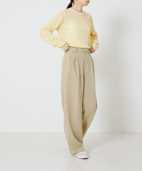 URBAN RESEARCH（アーバンリサーチ）の「『UR TECH DRYLUXE』『イージーケア』タックパンツ（その他パンツ・レディース・ブラック/ベージュ・38/36）」の21枚目の写真