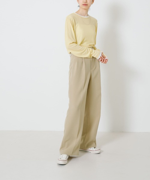 URBAN RESEARCH（アーバンリサーチ）の「『UR TECH DRYLUXE』『イージーケア』タックパンツ（その他パンツ・レディース・ブラック/ベージュ・38/36）」の22枚目の写真