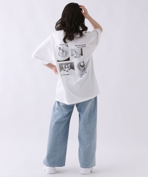 repipi armario(レピピ アルマリオ)の「【BIG BABY ICE CREAM】モノクロフォトルーズT【接触冷感】(Tシャツ/カットソー・キッズ・ホワイト/グレー・MEDIUM/LARGE)」の9枚目の写真