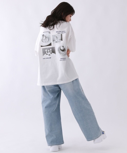 repipi armario(レピピ アルマリオ)の「【BIG BABY ICE CREAM】モノクロフォトルーズT【接触冷感】(Tシャツ/カットソー・キッズ・ホワイト/グレー・MEDIUM/LARGE)」の10枚目の写真