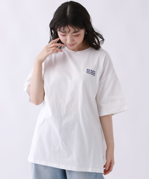 repipi armario(レピピ アルマリオ)の「【BIG BABY ICE CREAM】モノクロフォトルーズT【接触冷感】(Tシャツ/カットソー・キッズ・ホワイト/グレー・MEDIUM/LARGE)」の11枚目の写真