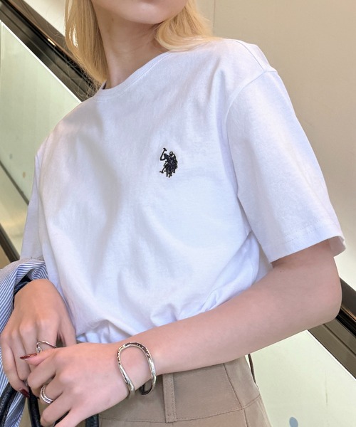 Amazon | [ウィゴー] ワンポイント 刺繍 ラガーシャツ 服 半袖