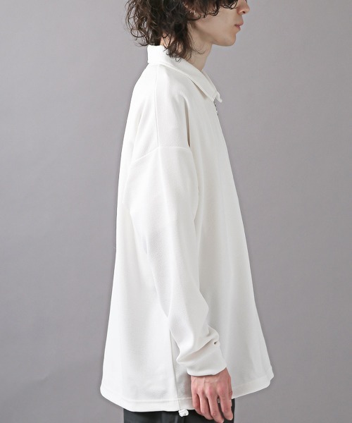 LUXSTYLE(ラグスタイル)の「薔薇刺繍入り膨れジャガードハーフジップロンT(Tシャツ/カットソー・メンズ・ネイビー/ブラック/ホワイト・L/M)」の10枚目の写真