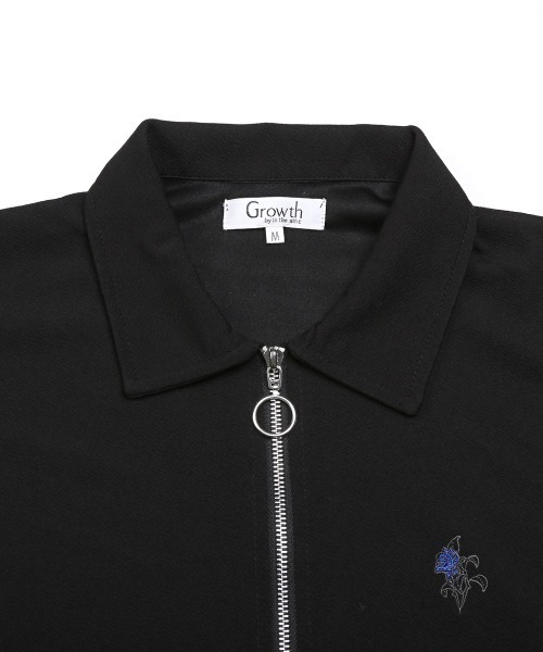 LUXSTYLE(ラグスタイル)の「薔薇刺繍入り膨れジャガードハーフジップロンT(Tシャツ/カットソー・メンズ・ネイビー/ブラック/ホワイト・L/M)」の17枚目の写真