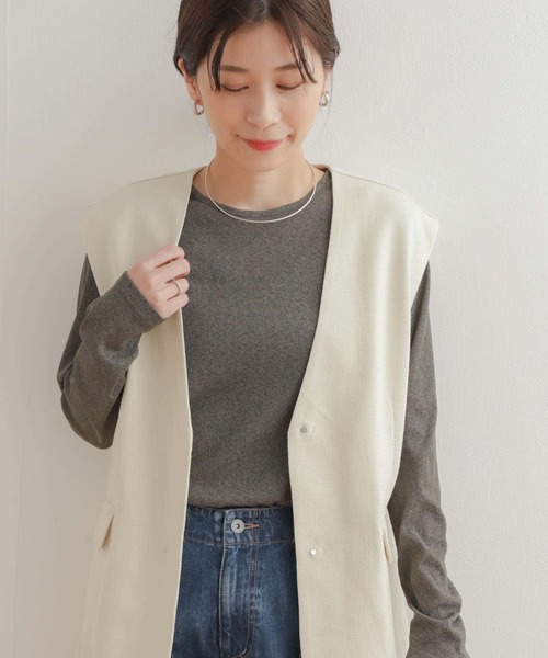 URBAN RESEARCH DOORS（アーバンリサーチドアーズ）の「ドライタッチテレコロングTシャツ（Tシャツ/カットソー・レディース・アイボリー/グレー系その他・MEDIUM）」の18枚目の写真