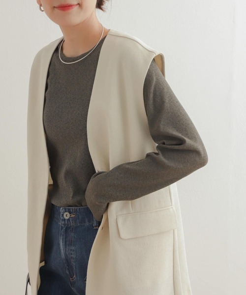 URBAN RESEARCH DOORS（アーバンリサーチドアーズ）の「ドライタッチテレコロングTシャツ（Tシャツ/カットソー・レディース・アイボリー/グレー系その他・MEDIUM）」の19枚目の写真