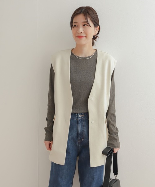 URBAN RESEARCH DOORS（アーバンリサーチドアーズ）の「ドライタッチテレコロングTシャツ（Tシャツ/カットソー・レディース・アイボリー/グレー系その他・MEDIUM）」の20枚目の写真