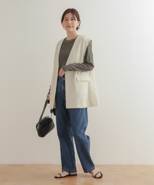 URBAN RESEARCH DOORS（アーバンリサーチドアーズ）の「ドライタッチテレコロングTシャツ（Tシャツ/カットソー・レディース・アイボリー/グレー系その他・MEDIUM）」の21枚目の写真