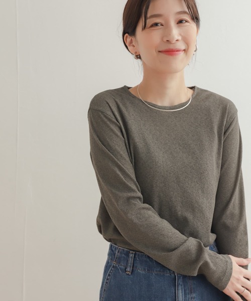 URBAN RESEARCH DOORS（アーバンリサーチドアーズ）の「ドライタッチテレコロングTシャツ（Tシャツ/カットソー・レディース・アイボリー/グレー系その他・MEDIUM）」の10枚目の写真