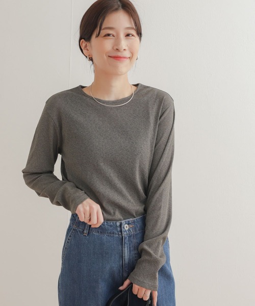 URBAN RESEARCH DOORS（アーバンリサーチドアーズ）の「ドライタッチテレコロングTシャツ（Tシャツ/カットソー・レディース・アイボリー/グレー系その他・MEDIUM）」の12枚目の写真